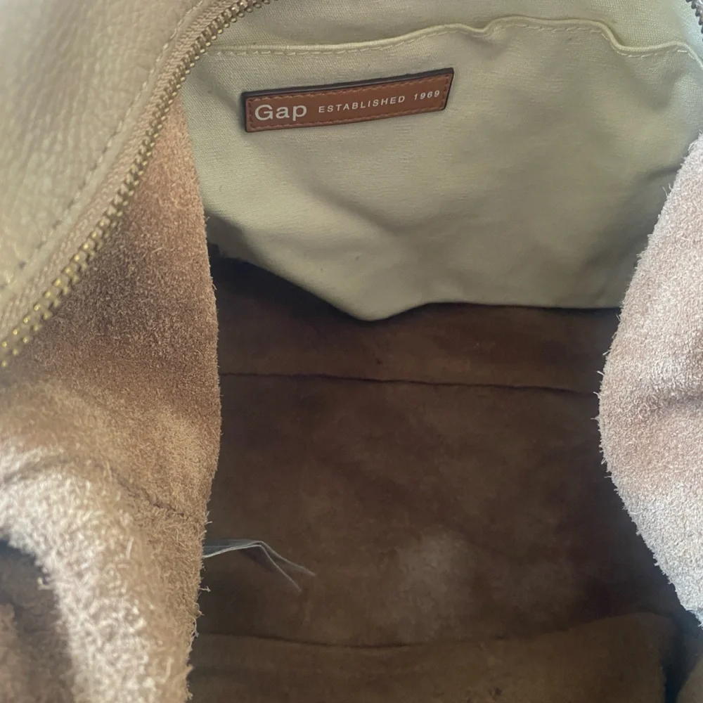GAP Tan Pebble Leather Double Strap Hobo Bag